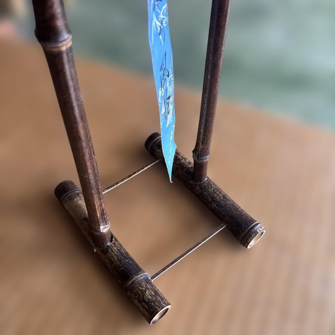 風鈴　黒竹製スタンド付き①