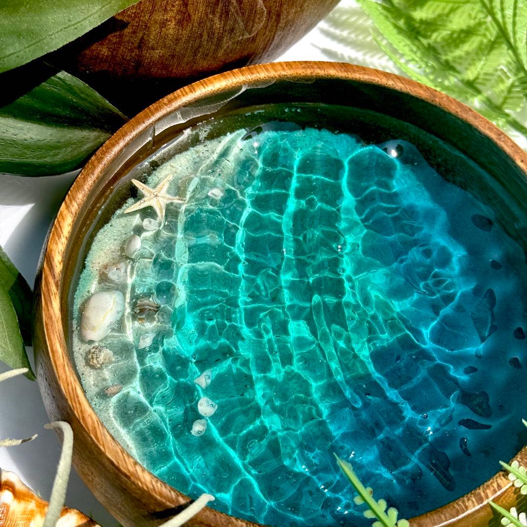 インテリアアート　海の置き物　アクセサリートレイ　雑貨　貝殻