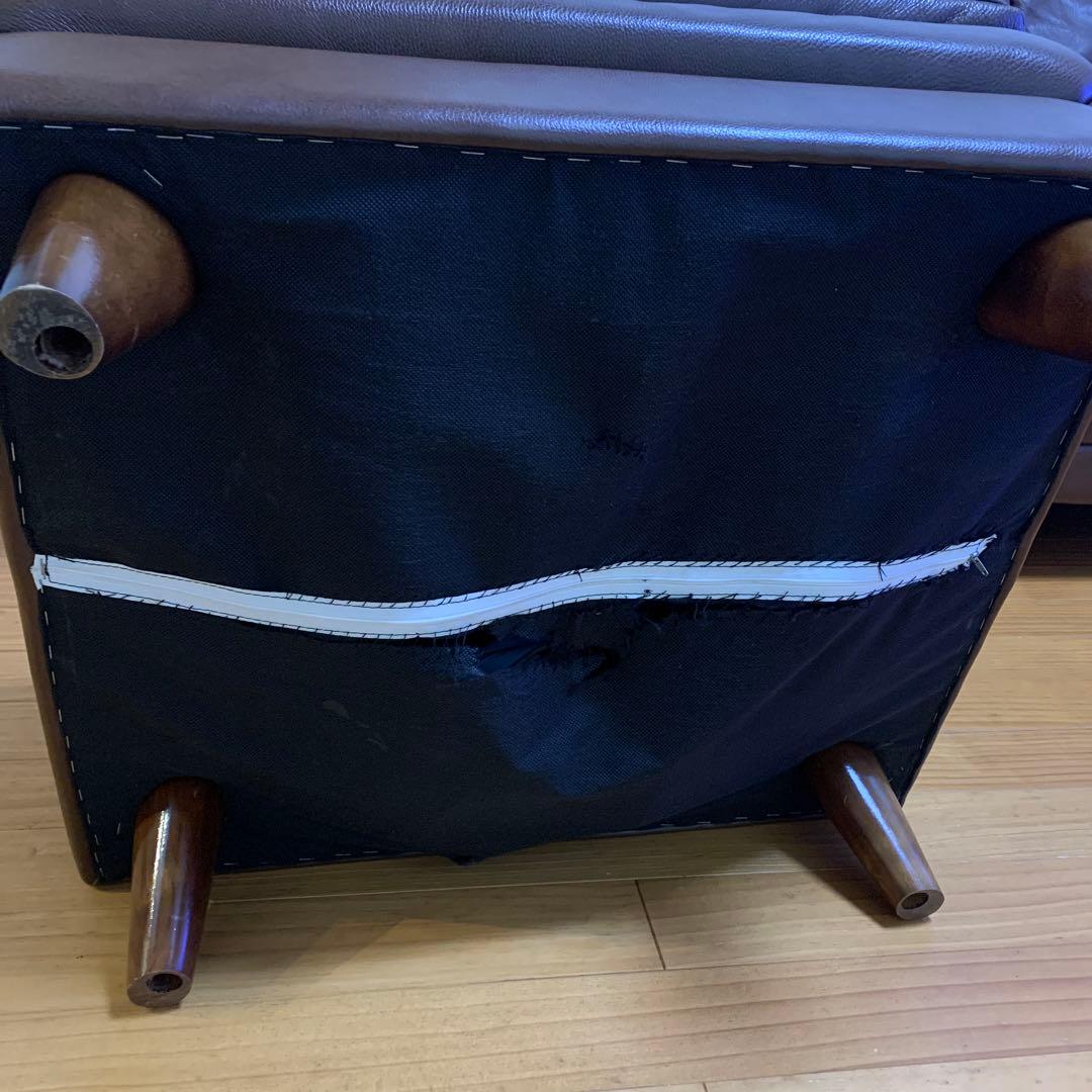 ソファー　3人掛け　本革　カウチ　オットマンおまけ付き　定価28万