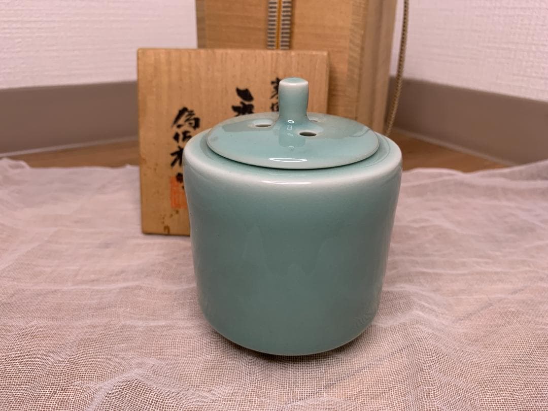 香炉 青磁　供箱付き 【大特価】【美品】お香 古美術品 骨董 seiji