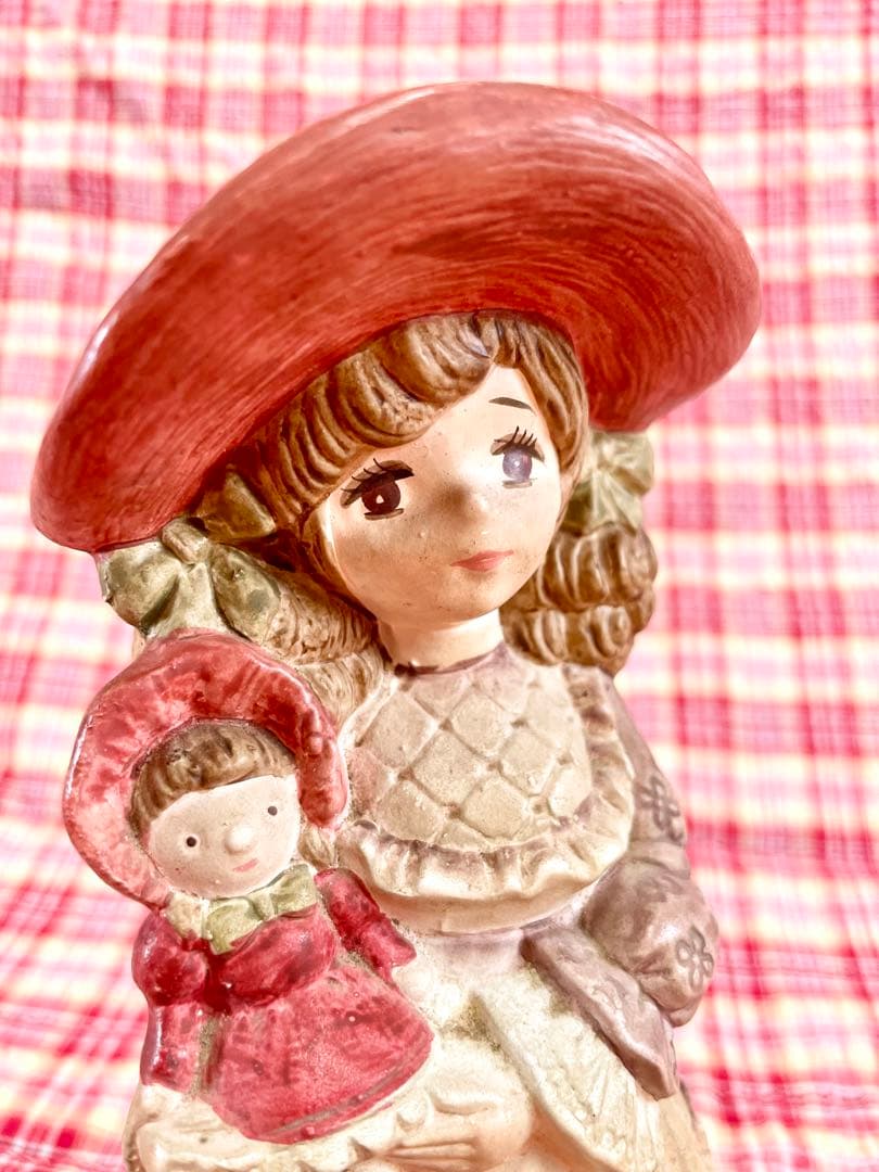 ★ヴィンテージオルゴール フランス人形♪白鳥の湖-情景-♪骨董品