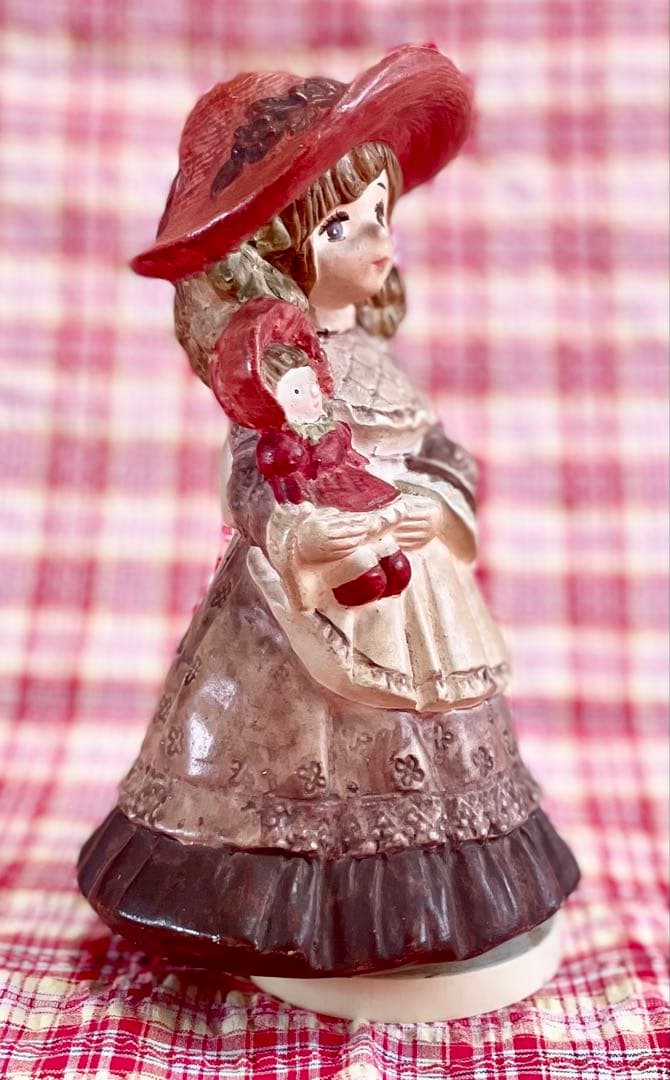 ★ヴィンテージオルゴール フランス人形♪白鳥の湖-情景-♪骨董品