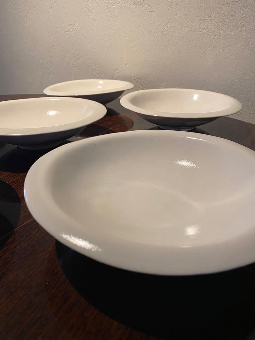 安藤雅信さん　オランダスープ皿L　乳白艶釉　22×5.5  6枚セット　新品