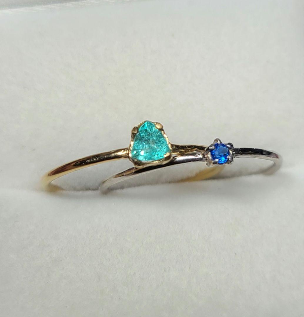 もちこ★バターリャパライバトルマリン&アウイナイト★ リングオーダー