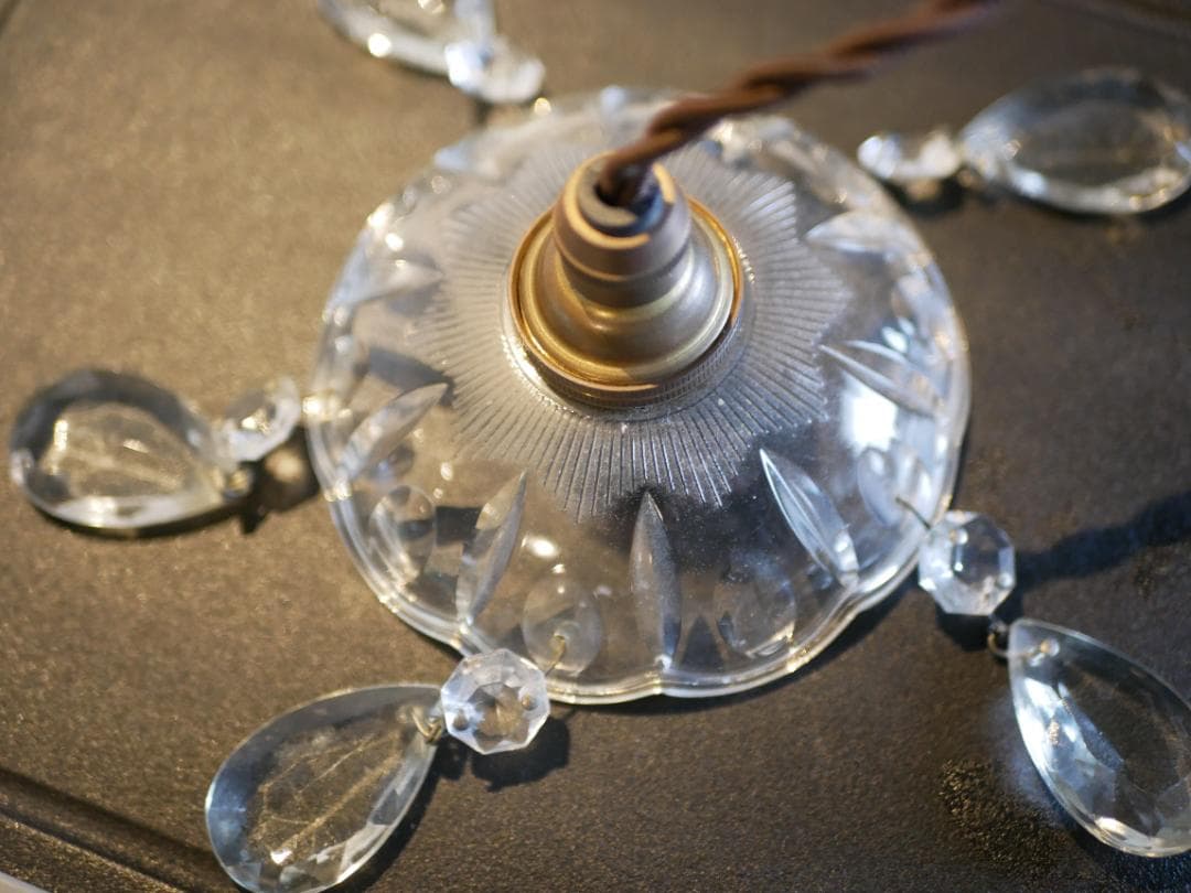 フランス　アンティーク　小さなシャンデリア　電球付き　カフェ