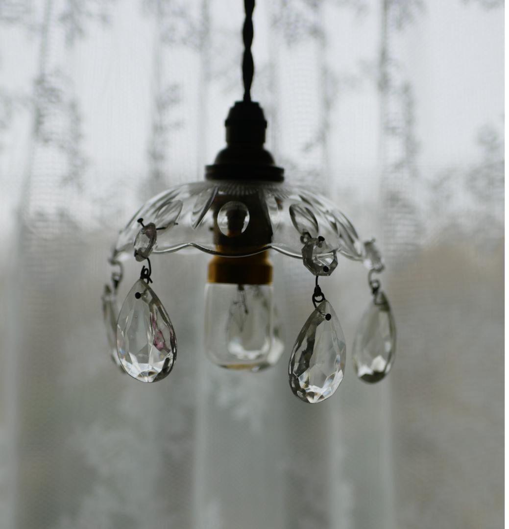 フランス　アンティーク　小さなシャンデリア　電球付き　カフェ