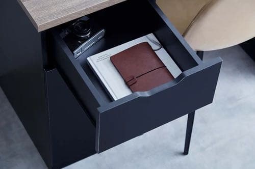 収納付きデスク〈ブラック〉〈ホワイト〉