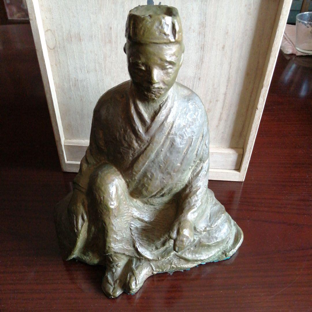 永原廣　銅製　松尾芭蕉像　24.5cm