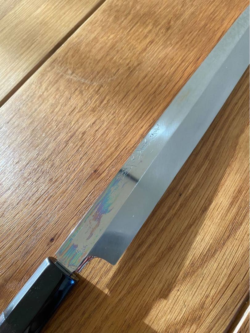 高鳳正国 水焼本焼 ふぐ引き包丁 尺黒檀柄