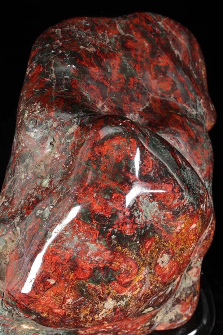 五色石 水石 赤石原石 鑑賞石 天然石 自然石 飾石 美石 台座付 20.6kg