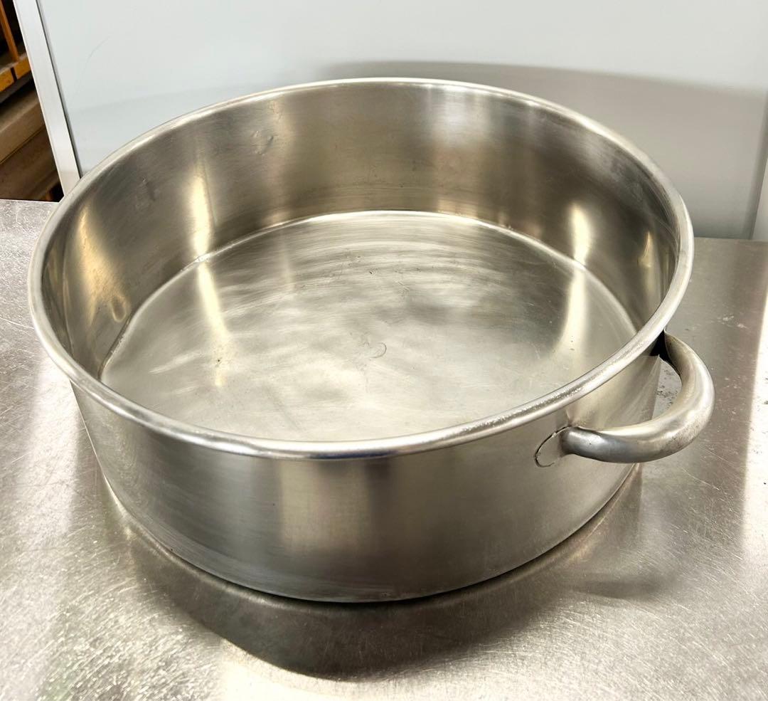 M016 円形鍋 2つのハンドル付 サイズ約直径500高さ163mm 約28L②