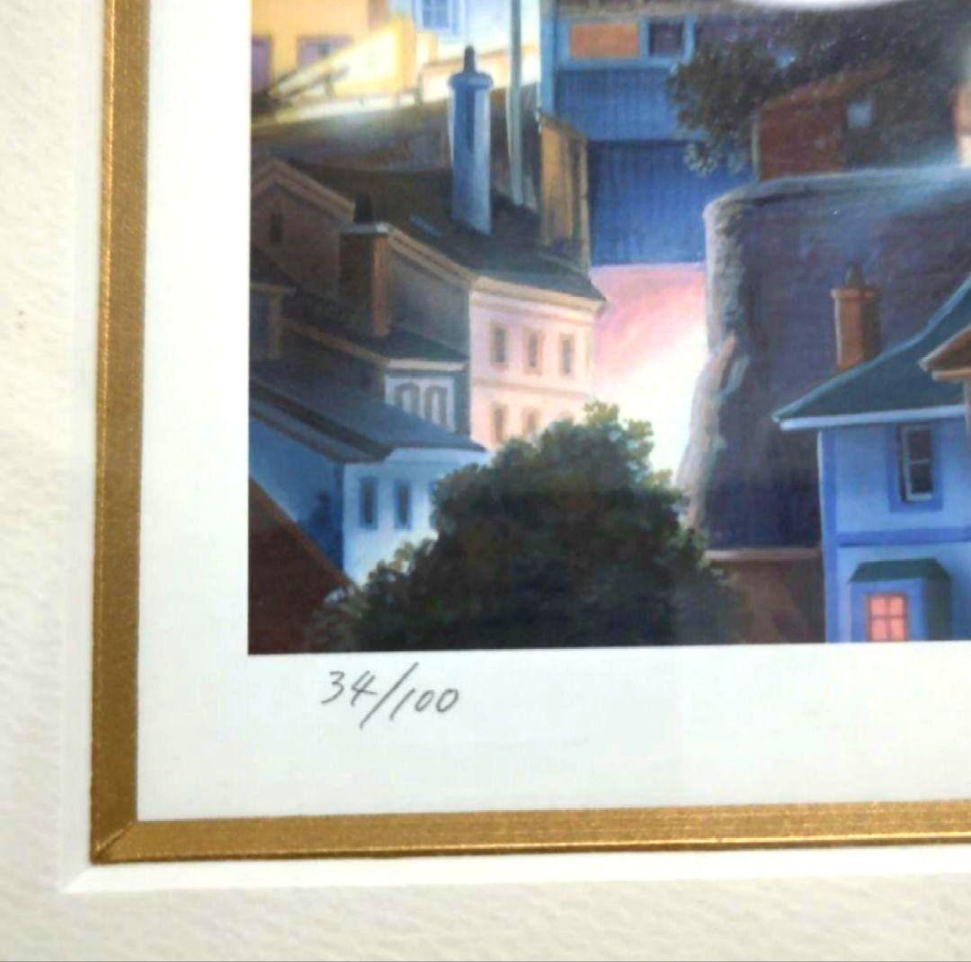 塚本馨三シ ルクスクリーン版画「ムーンファンタジー」 額縁証明書付