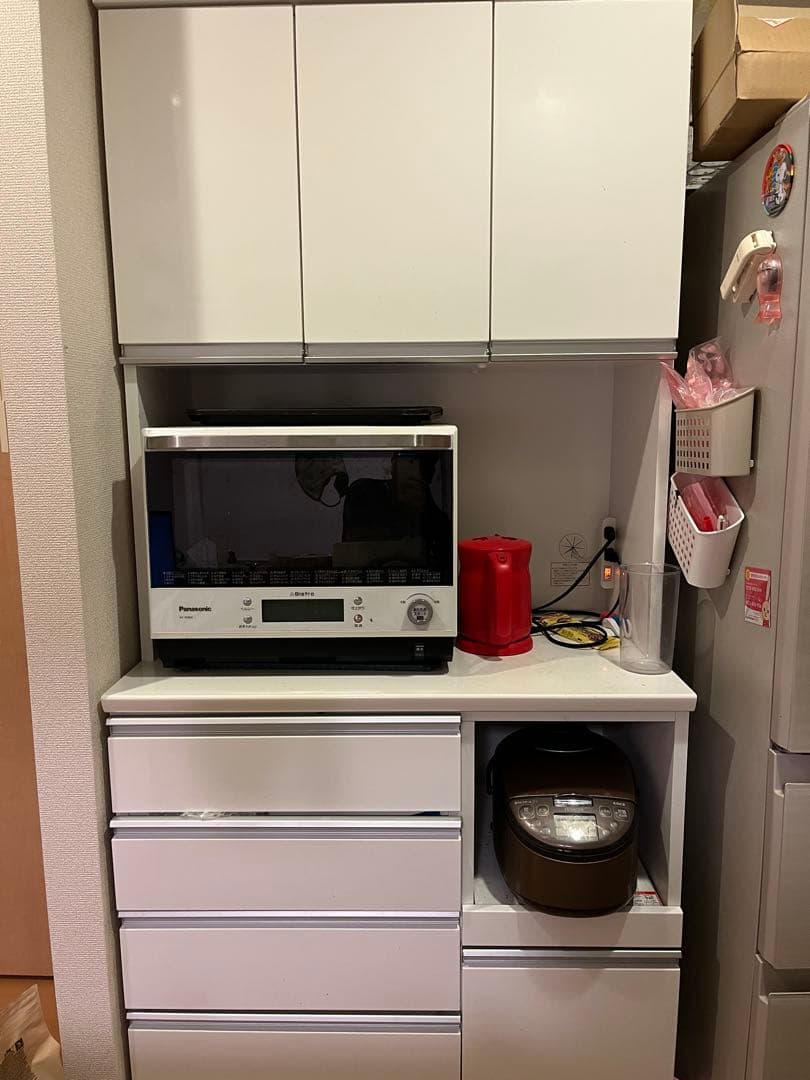 ホワイト キッチンカウンター 収納