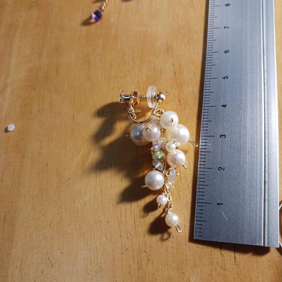 わぁイズ様ご参考。あこやバロック月の雫のピアス14kgf