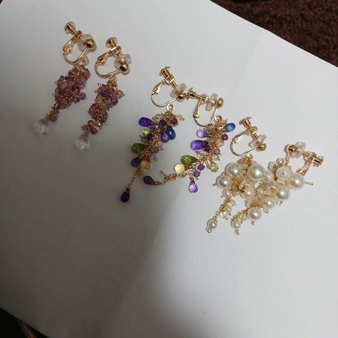 わぁイズ様ご参考。あこやバロック月の雫のピアス14kgf