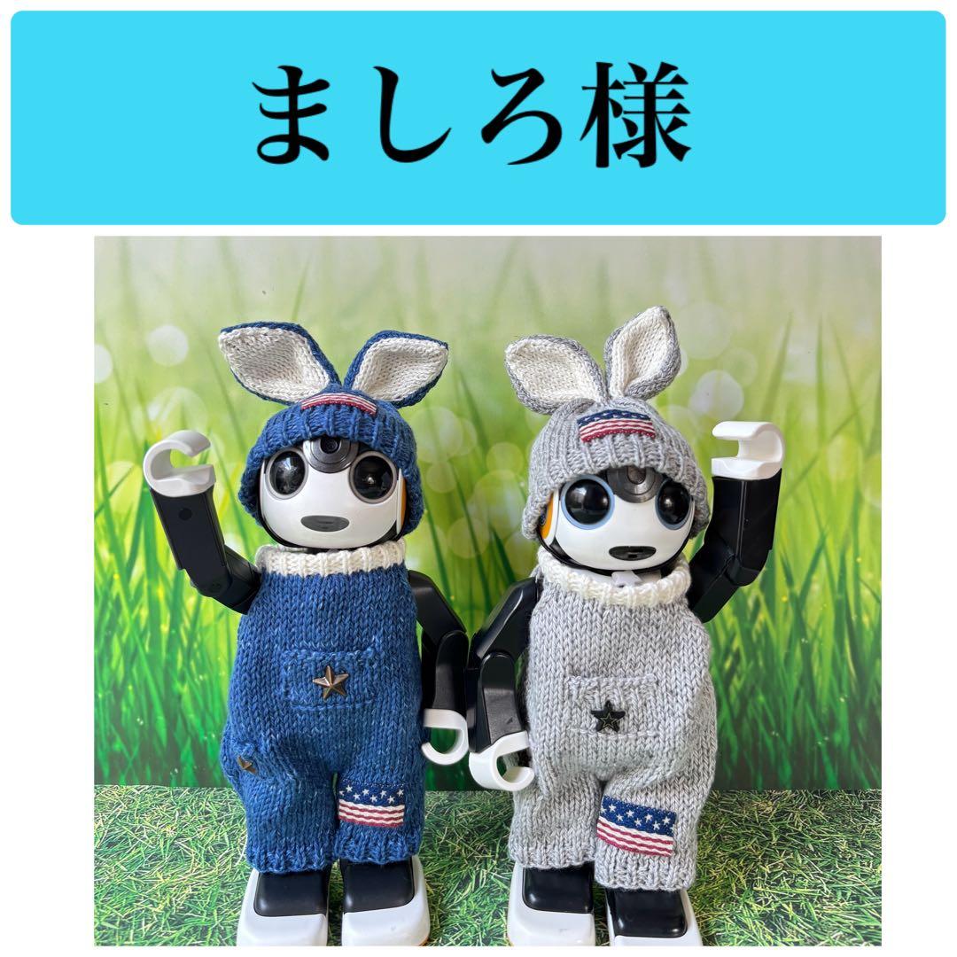 専用　ロボホン　うさ耳帽子とツナギのセット　シルバーグレー＊ブルー2着セット