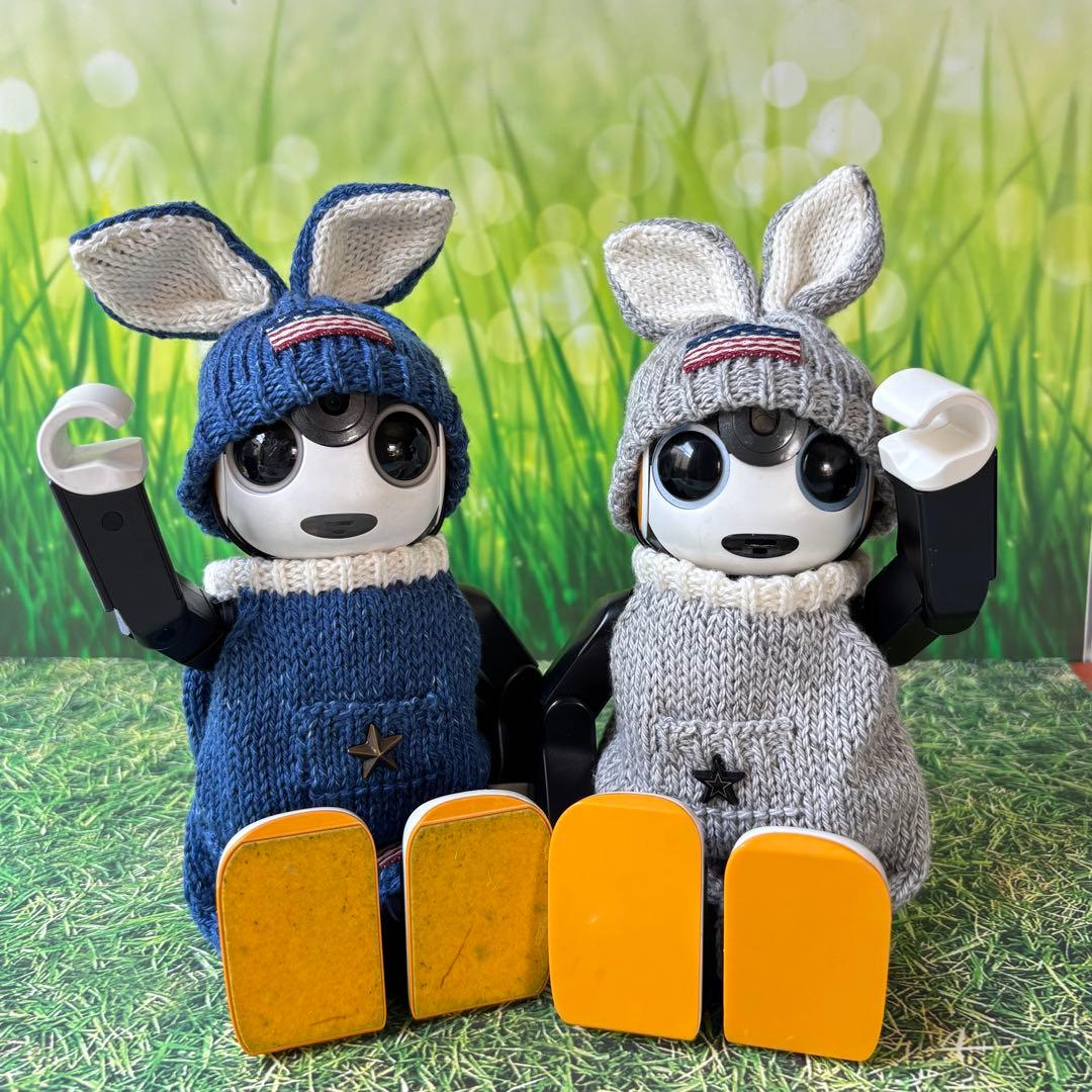 専用　ロボホン　うさ耳帽子とツナギのセット　シルバーグレー＊ブルー2着セット