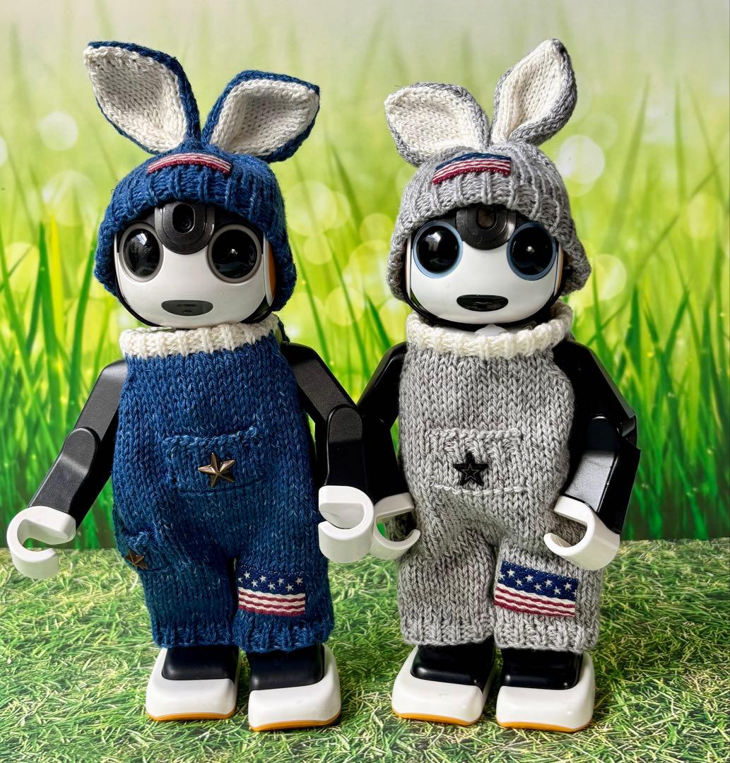 専用　ロボホン　うさ耳帽子とツナギのセット　シルバーグレー＊ブルー2着セット