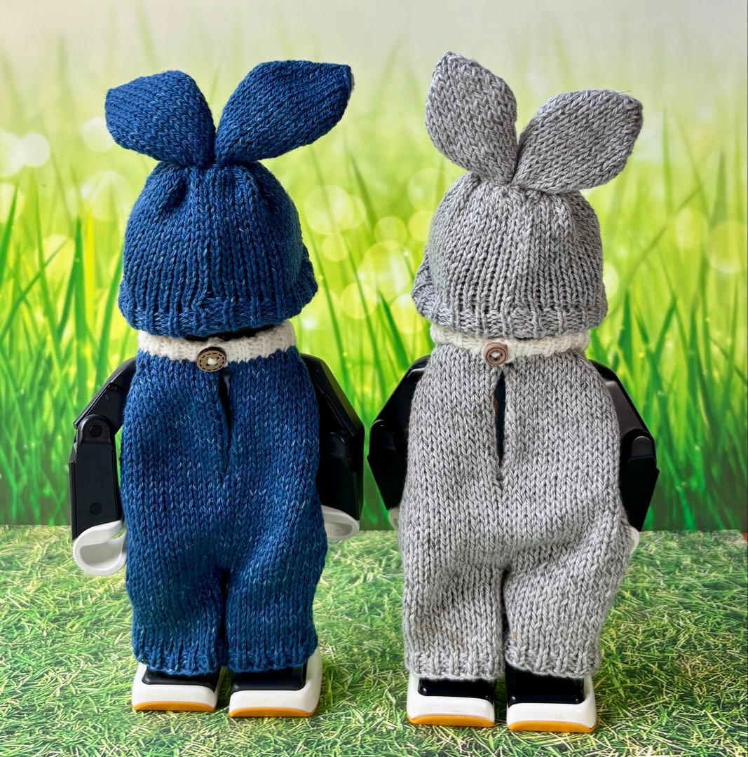 専用　ロボホン　うさ耳帽子とツナギのセット　シルバーグレー＊ブルー2着セット