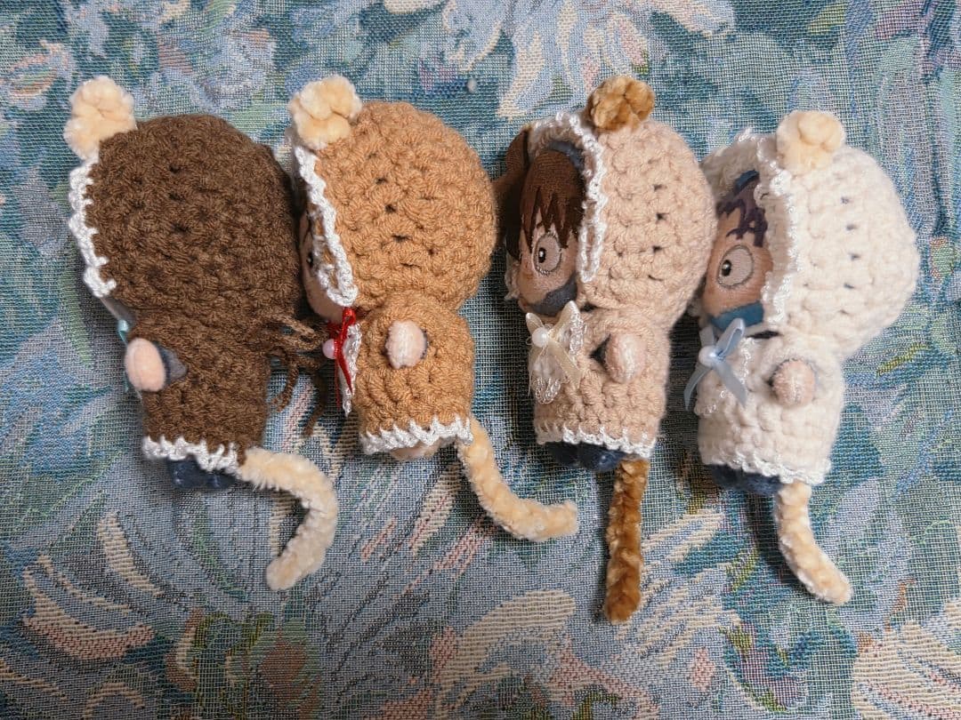 ぬい服 ねこセット ねこみみ付きボンネット＋しっぽ付きワンピース