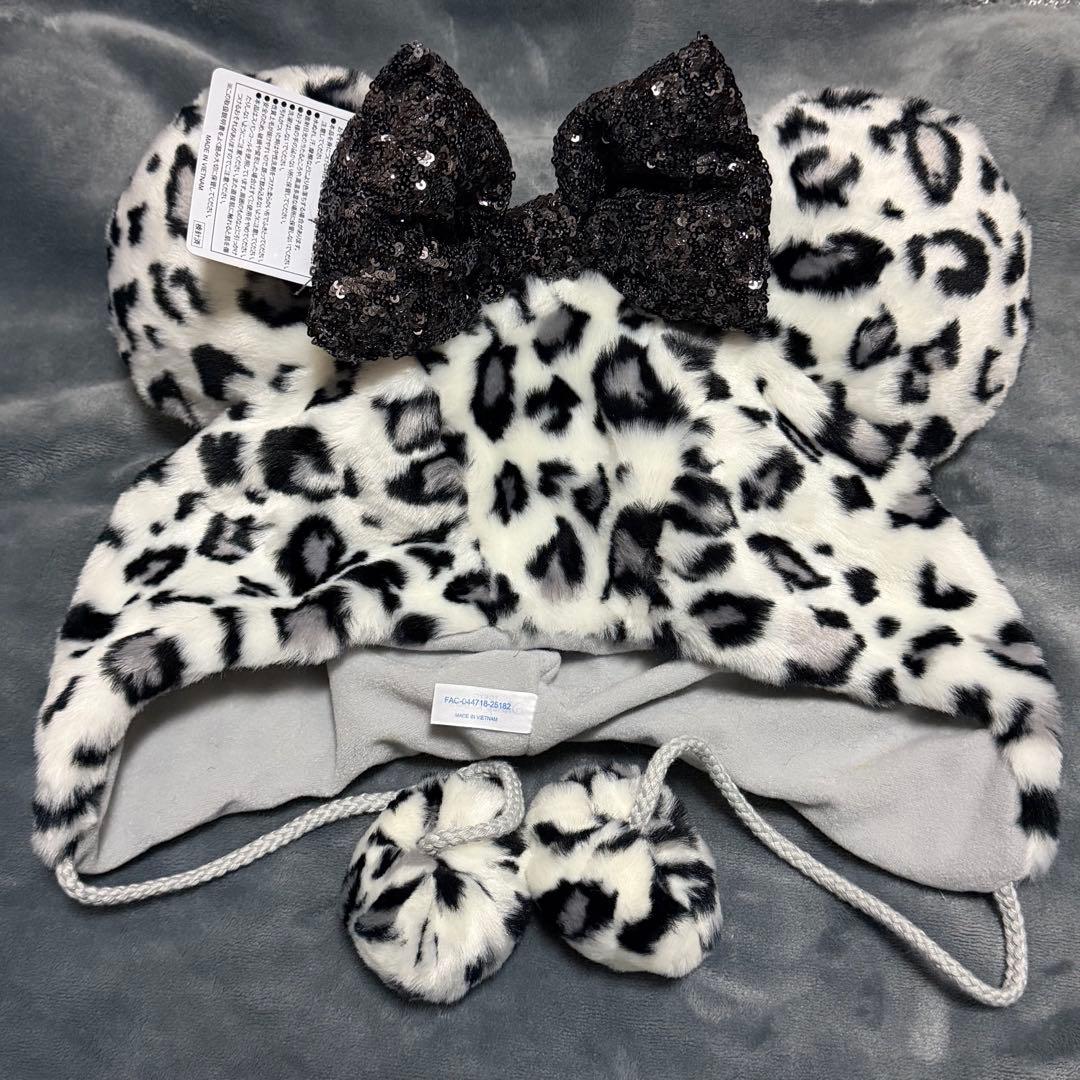 ディズニー ミニー ファンキャップ ヒョウ柄 レオパード柄 ホワイト