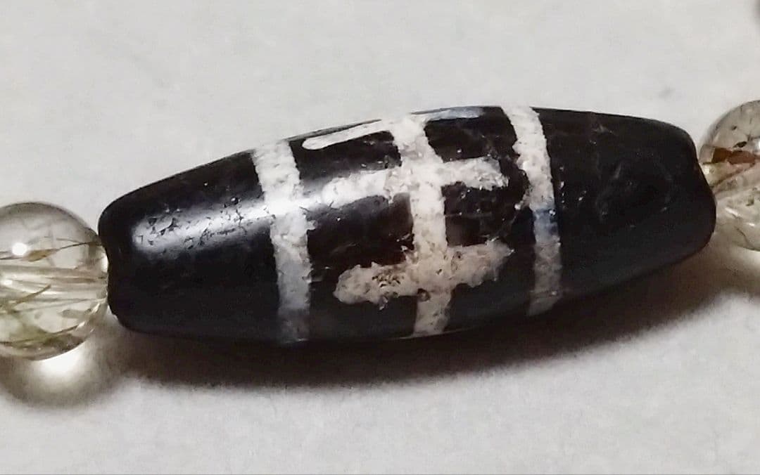 【超希少天珠】古代槍先図案 密教図案 ブレス 占い師による一点物