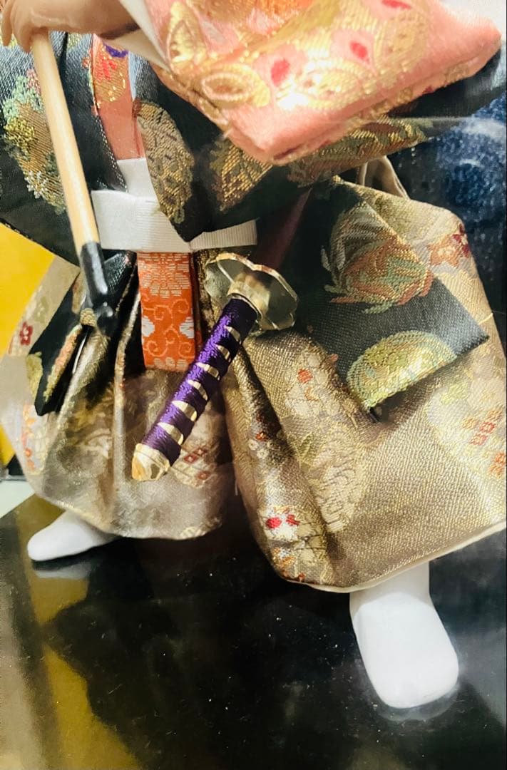 五月人形 伝統的な武士の衣装　橋弁慶 清宝作　日本人形 　ガラスケース付き