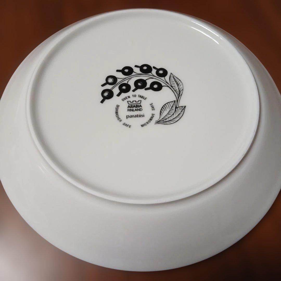 ARABIA 　ブラックパラティッシ　プレート21cm　2枚セット