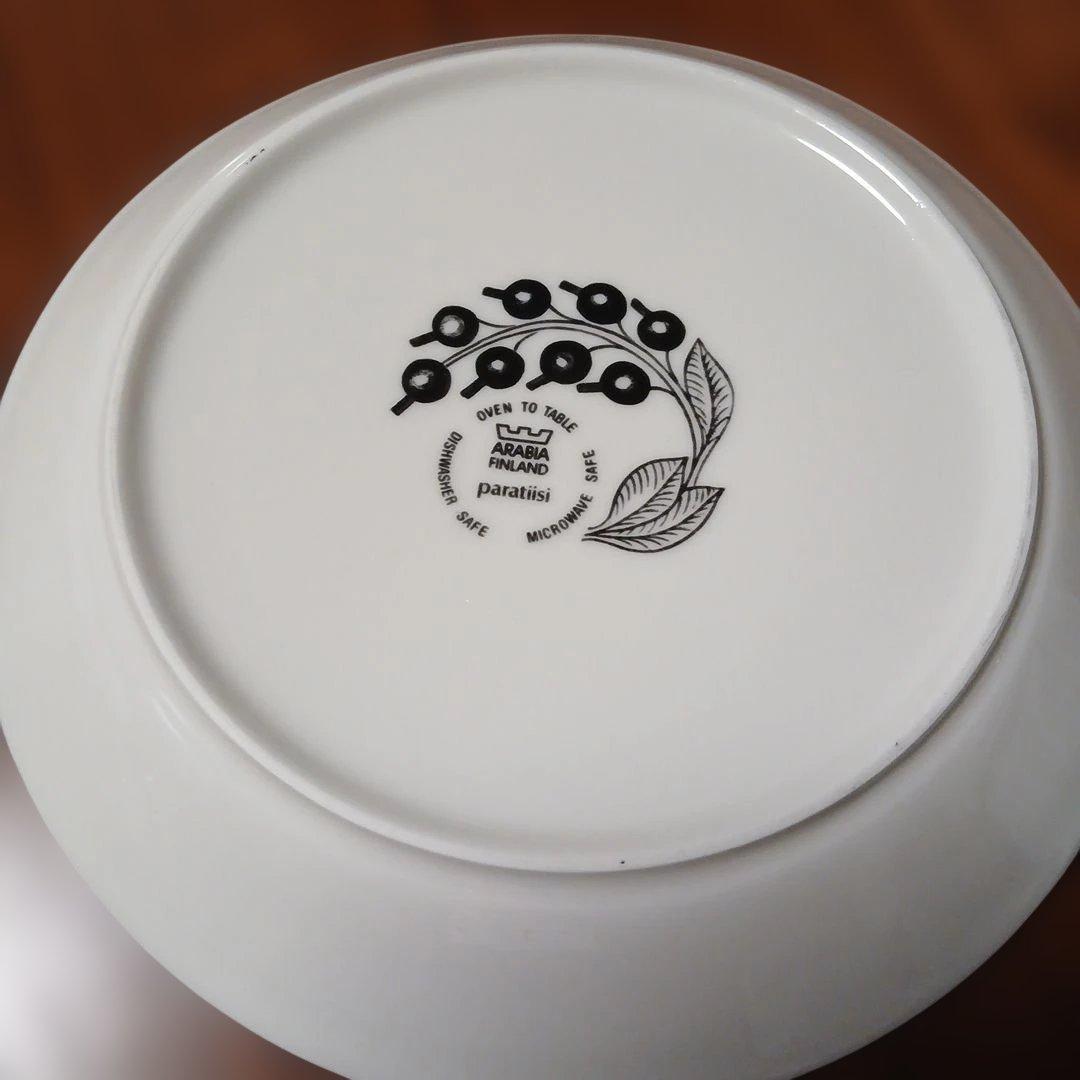 ARABIA 　ブラックパラティッシ　プレート21cm　2枚セット