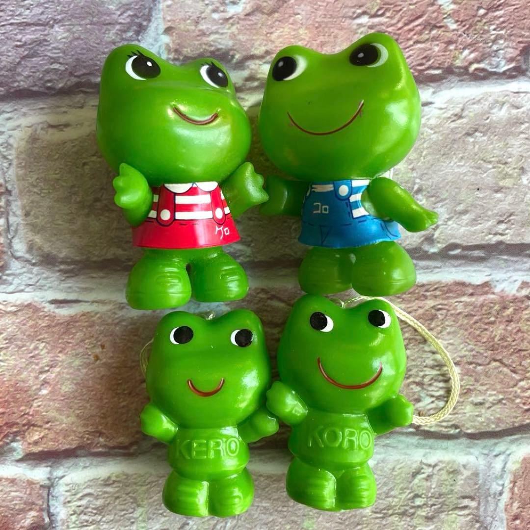 ケロちゃんコロちゃんソフビ4体コルゲンコーワ陶器製企業物昭和レトロ