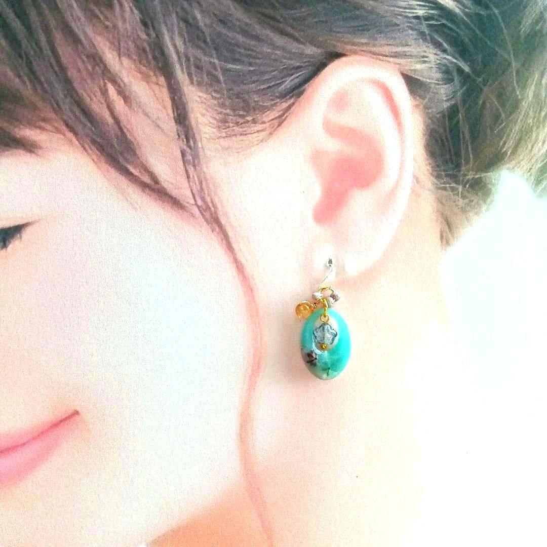 9171 フラワーレジン チェコビーズ シトリン ファルファーレ ド パーツ