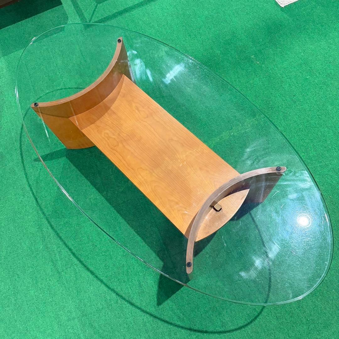 HUKLA ガラス センターテーブル モダン 楕円形 M015