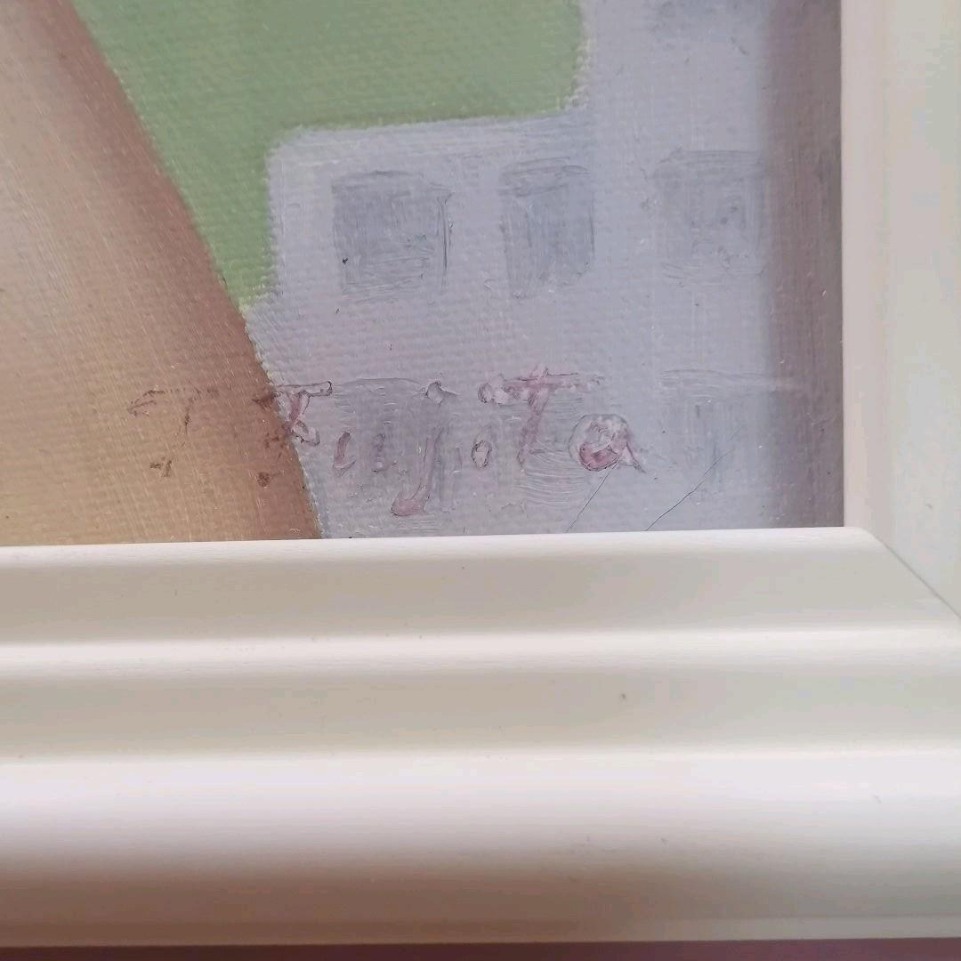 藤田東光 肉筆 真作 額サイズ 42x36.5cm作品サイズ訳 26x21cm