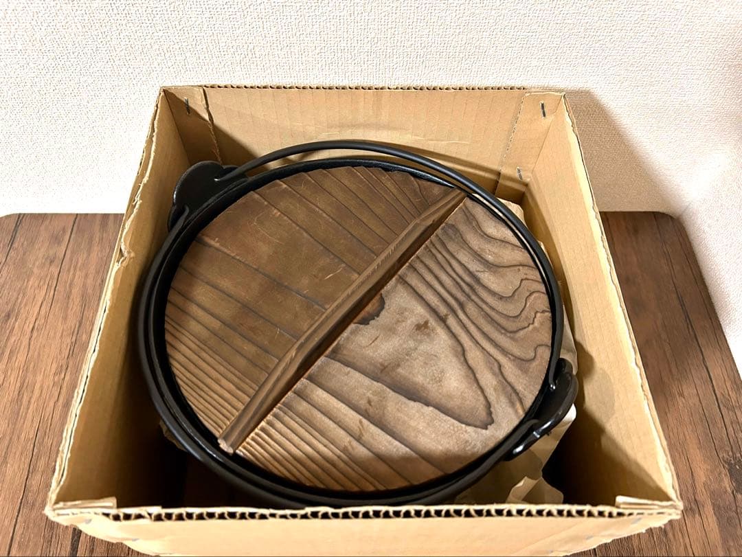 美品】南部鉄器 鉄鍋 いろり鍋 スタンド付き