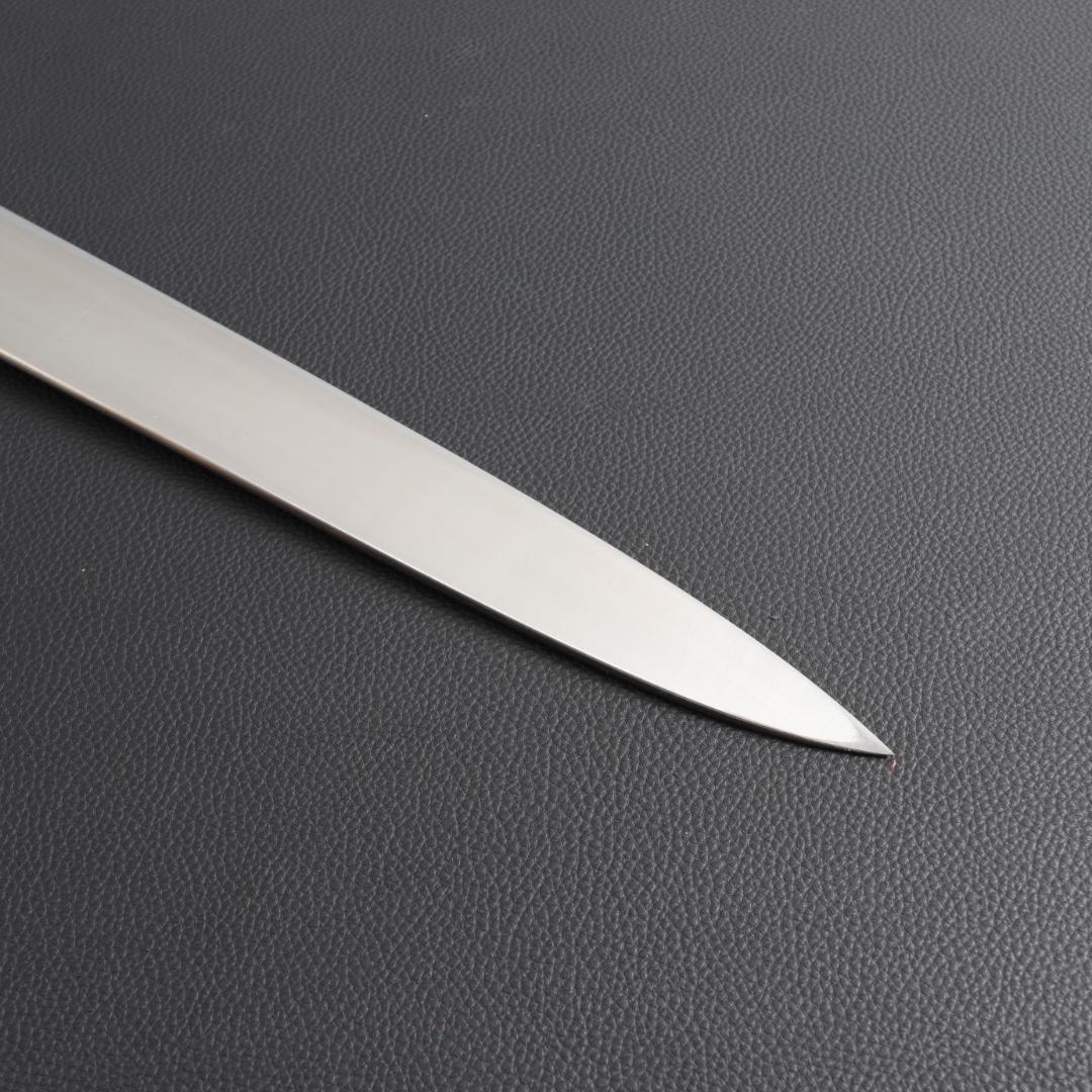 9361 柳刃包丁 9寸 刺身包丁 刃は究極の切れ味 黒檀黒水牛角白三本巻