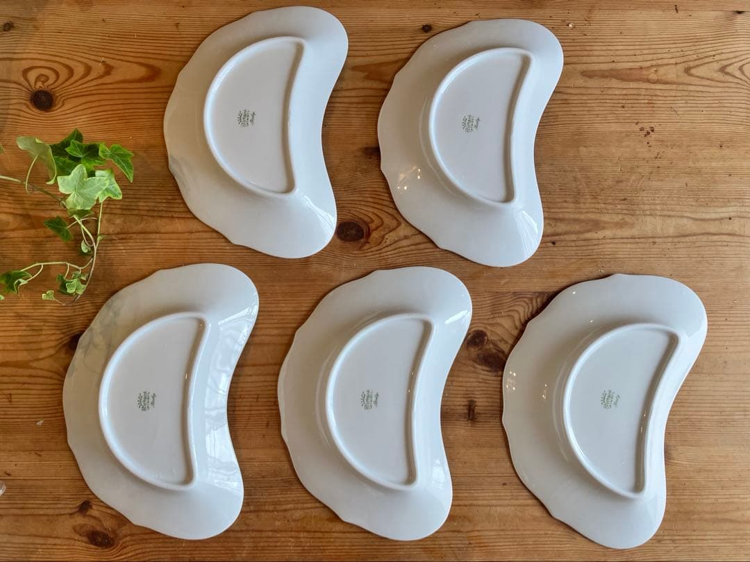 Hama ジノリ　ミュージオクラシコホワイト　クレセントディッシュ×5