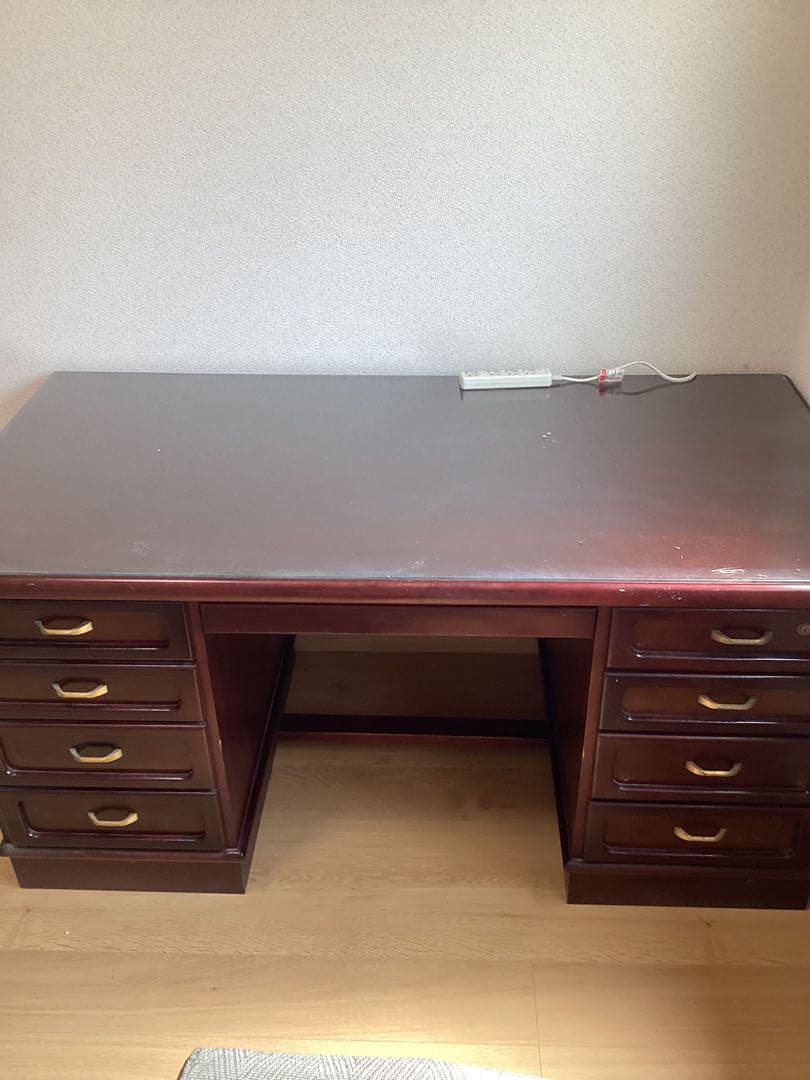 値下げ 要説明文熟読 手渡しも可能 カリモク レトロ感 両袖書斎机 used