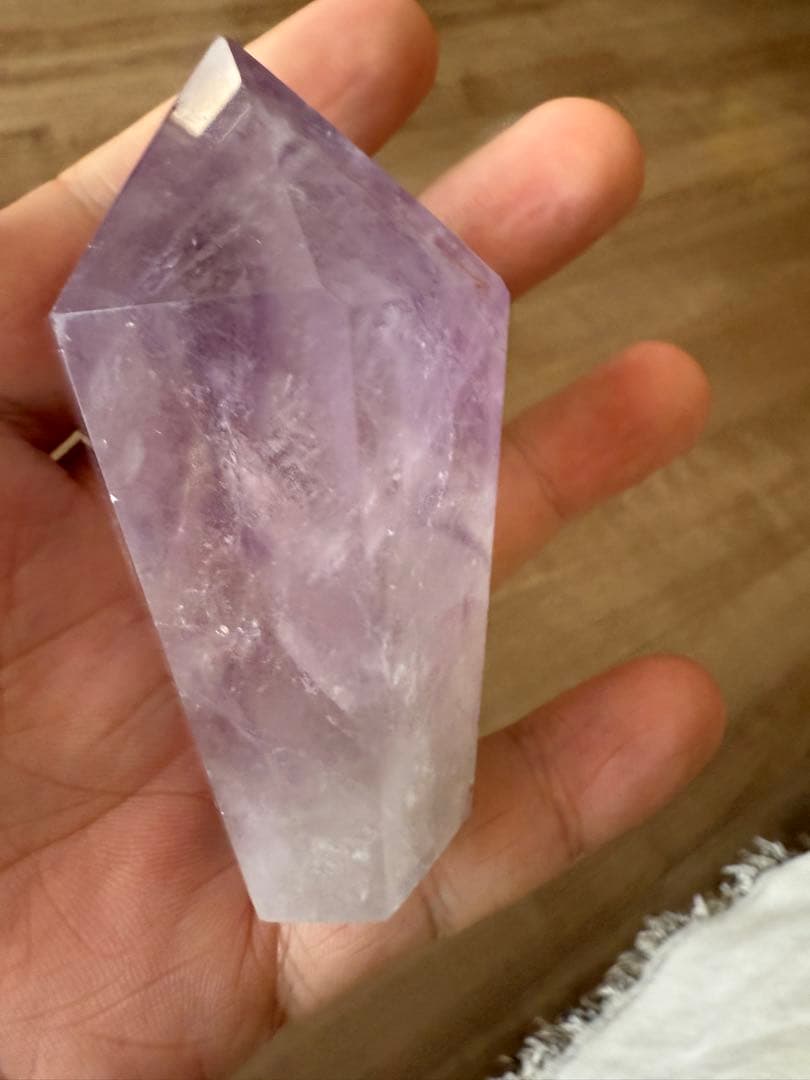 新品高品質アメジストワンド　魔法の杖　原石　六角柱　アメジストポイント　送料無料