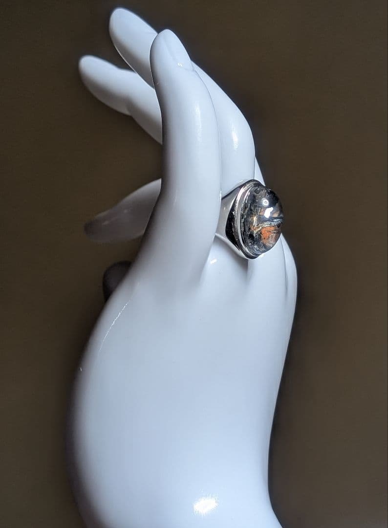 希少高品質個性派渋可愛いマイカインクォーツリング1点物