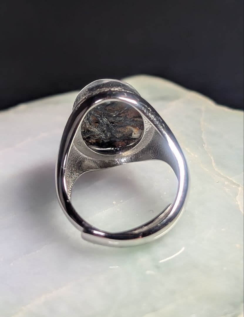 希少高品質個性派渋可愛いマイカインクォーツリング1点物