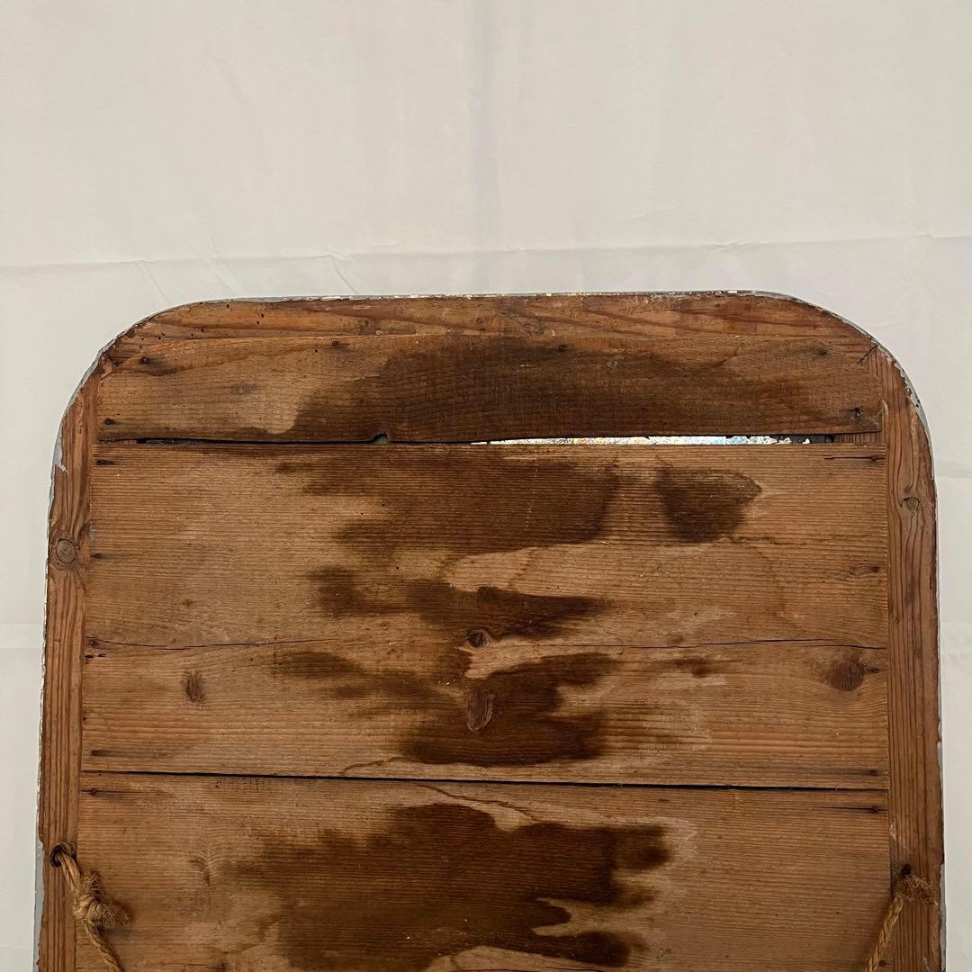 最終値下げ❗️フランスアンティークミラー ウォールミラー 木製鏡 グレーペイント