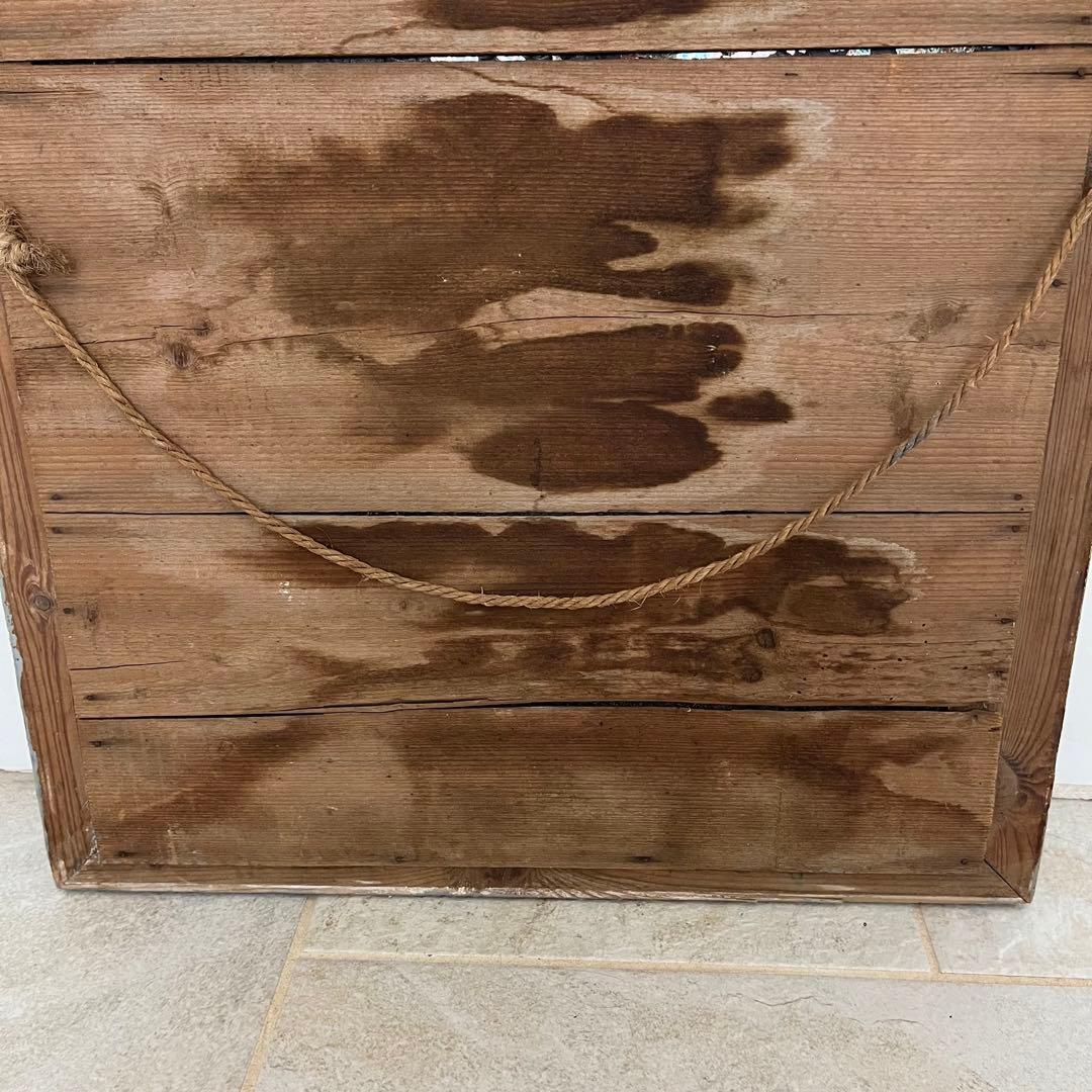 最終値下げ❗️フランスアンティークミラー ウォールミラー 木製鏡 グレーペイント