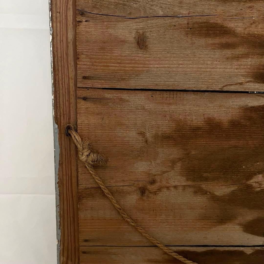 最終値下げ❗️フランスアンティークミラー ウォールミラー 木製鏡 グレーペイント