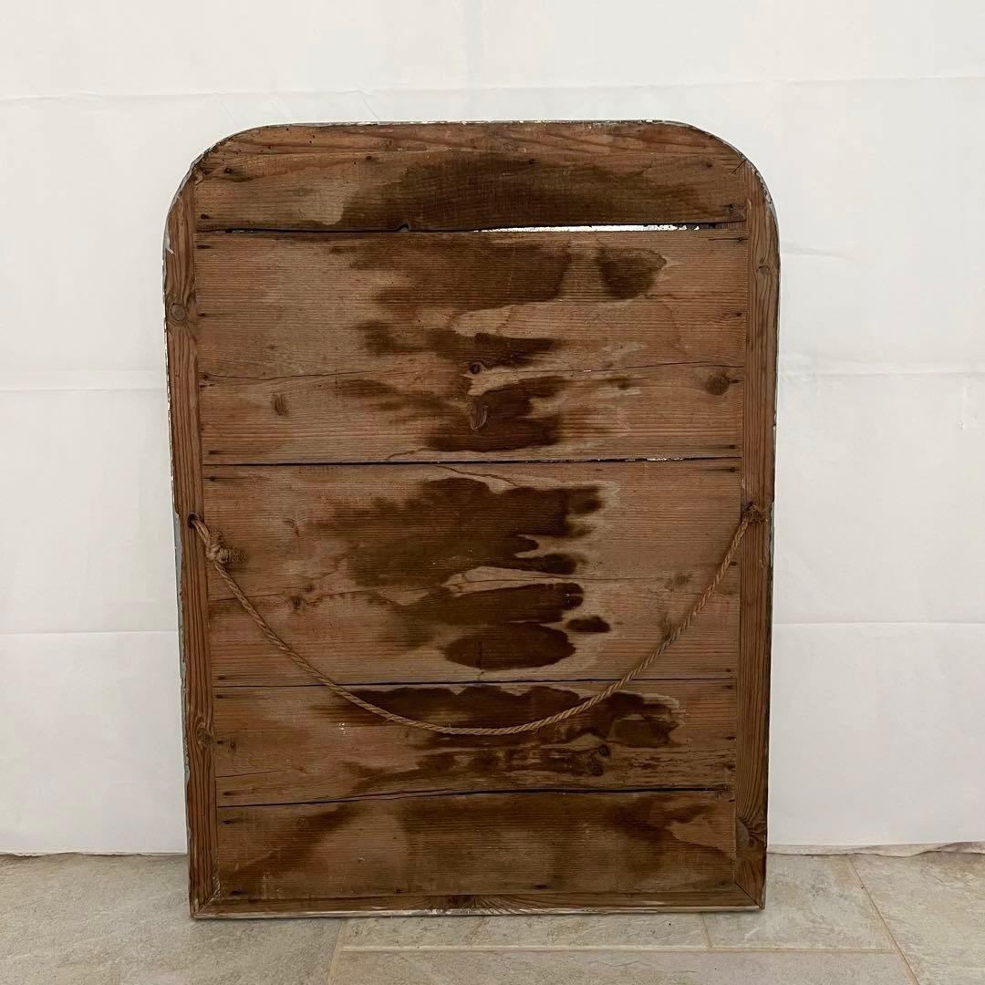 最終値下げ❗️フランスアンティークミラー ウォールミラー 木製鏡 グレーペイント