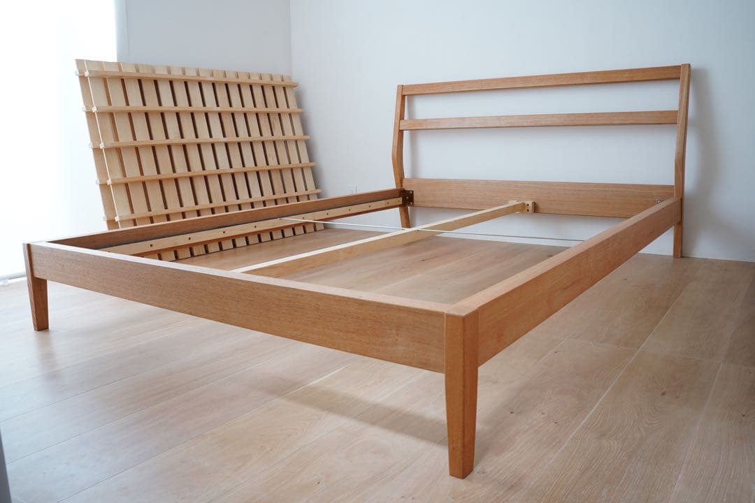 無印良品　タモ材・ダブルベッドフレーム