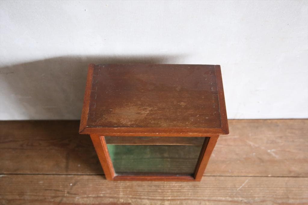 英国アンティーク木製ディスプレイキャビネット/ショーケース/飾り棚(79-133