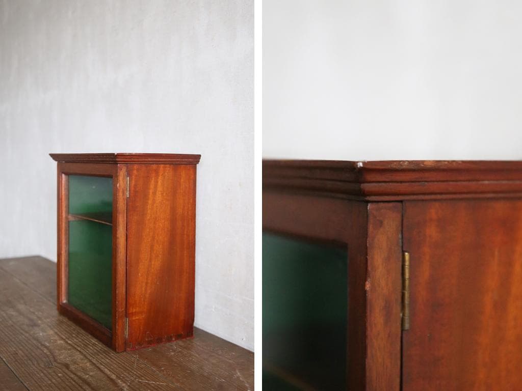 英国アンティーク木製ディスプレイキャビネット/ショーケース/飾り棚(79-133