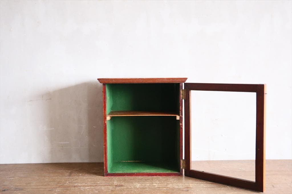 英国アンティーク木製ディスプレイキャビネット/ショーケース/飾り棚(79-133