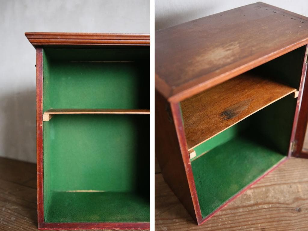 英国アンティーク木製ディスプレイキャビネット/ショーケース/飾り棚(79-133