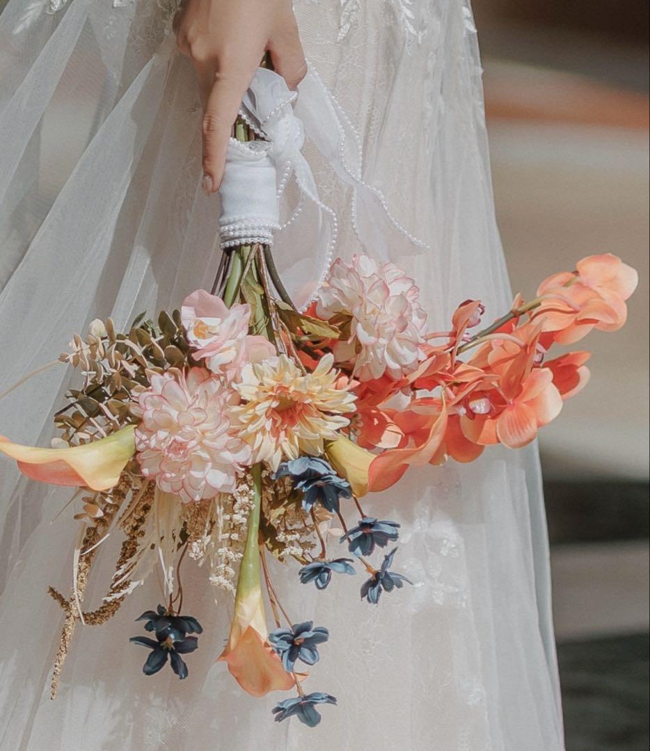 ブライダル用ブーケ　高級造花　アーティシャルフラワー